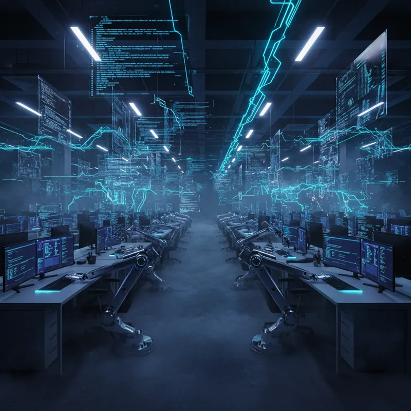 Titelbild für Dark Factory: Wenn KI den Code schreibt und das Licht ausgeht